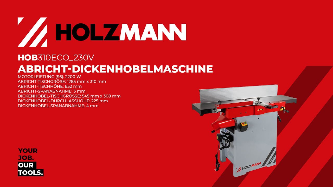 HOLZMANN HOB310ECO – srovnávací a tloušťkovací frézka