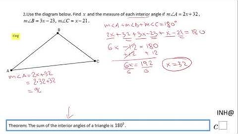 INH: Triangle: Sum of Interior Angles #2