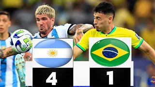 Résumé du match Argentine vs Brésil 4-1 #resume #football #argentine #brésil