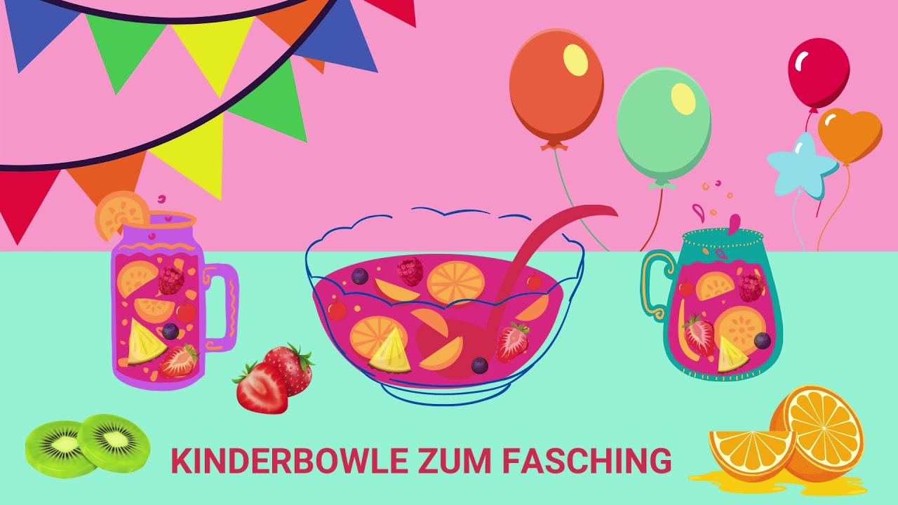 Rezept: Kinderbowle zum Fasching oder Kindergeburtstag - YouTube