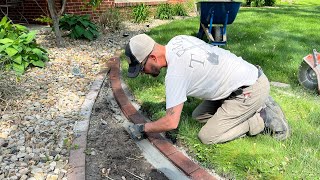 Brick edging installation