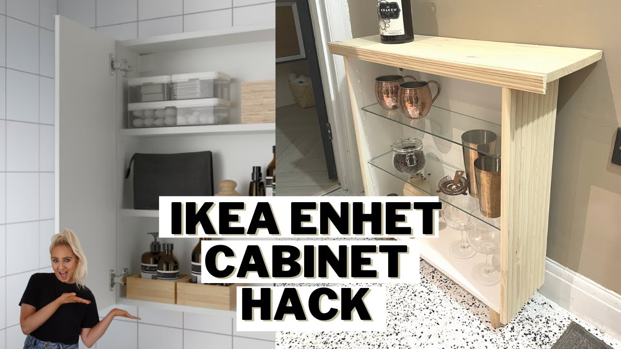 IKEA ENHET CABINET HACK MAKEOVER - YouTube