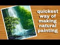 Easy waterfall painting in just 15 minutes | acrylic painting