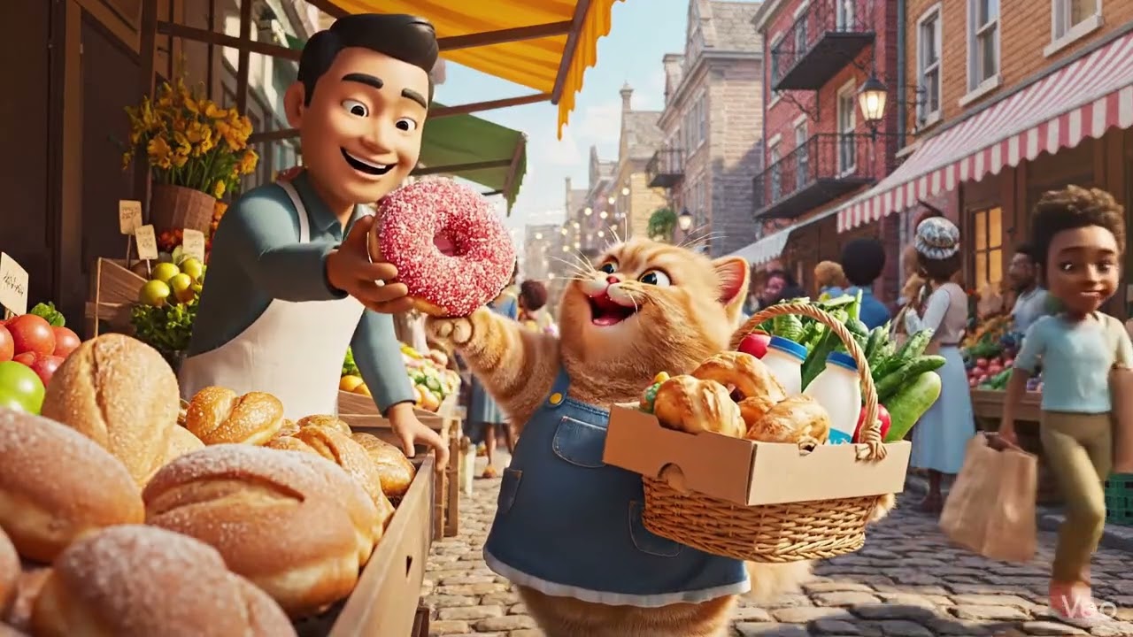 THE CAT GOES TO THE MARKET!!!!!!!  