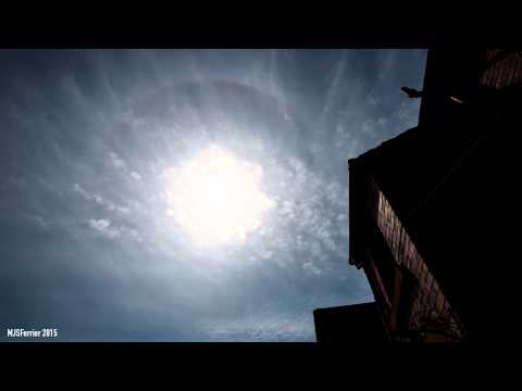 Sun Halo and Contrail Shadow Timelapse - Troon, Scotland 30/05/15
