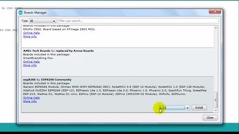 Installing esp8266 board definition into arduino software (setting things up for esp8266)