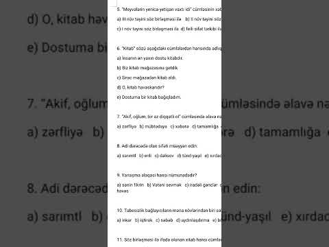 Azərbaycan Dili 9-cu sinif BSQ 2