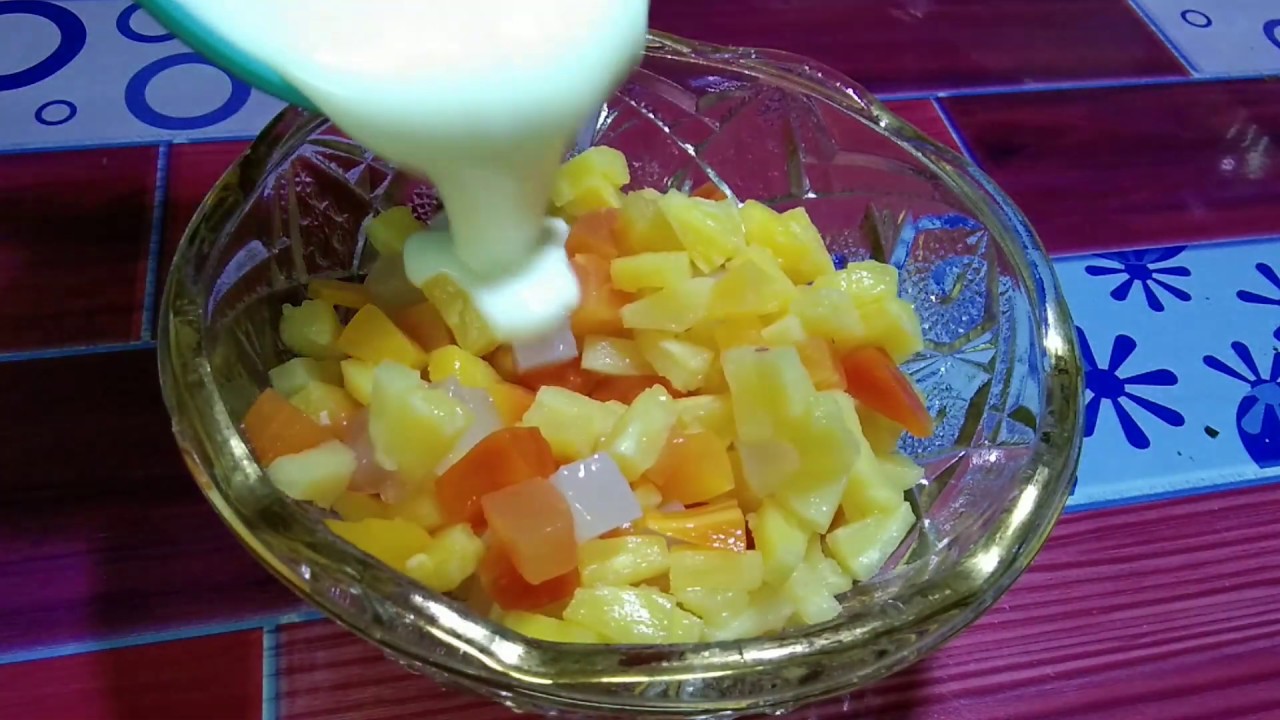 CREAMY YOGURT FRUIT SALAD || EASY DESSERT - YouTube