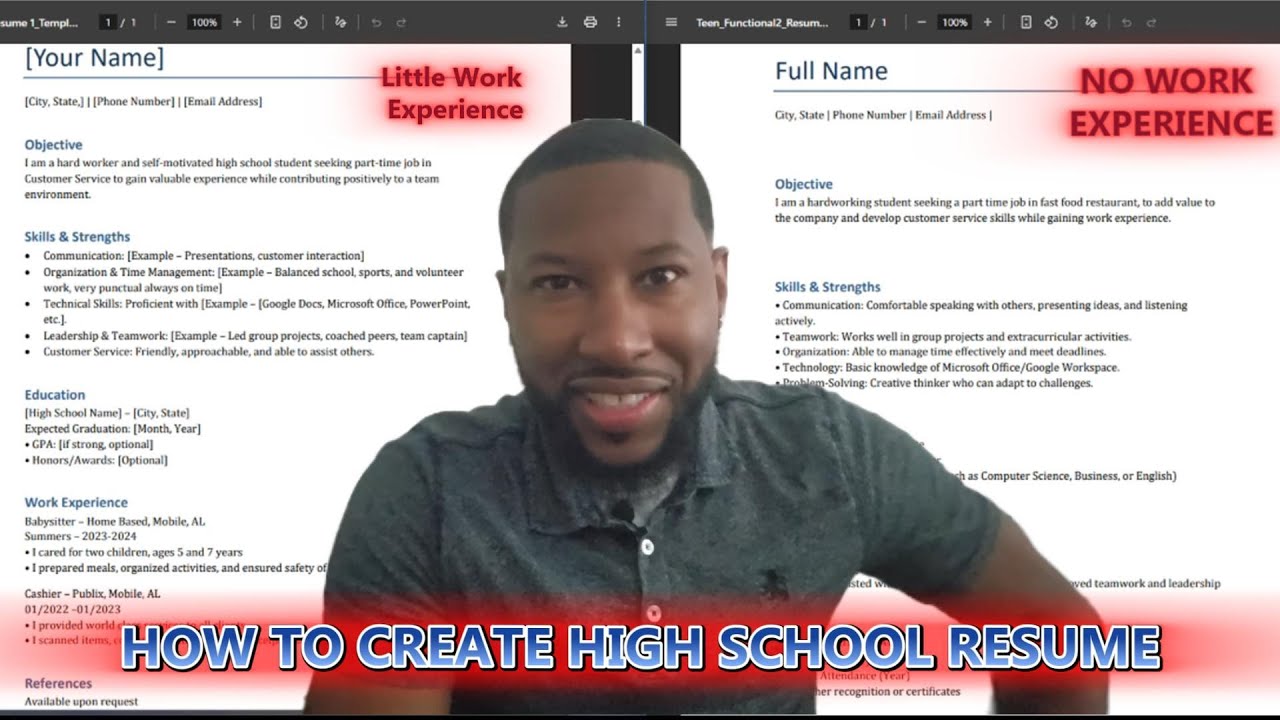 How To Write A Resume For High School Students with No Work Experience ...
