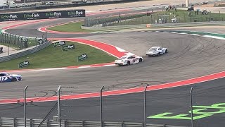 Kyle Larson passes Shane van Gisbergen & Austin Hill to win Xfinity at COTA (Last laps from stands)