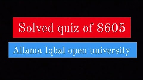 solved quiz of 8605