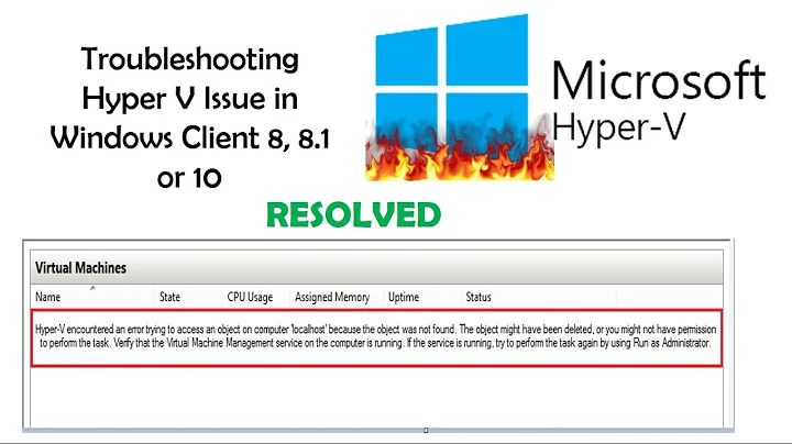 Hyper-V encountered an error trying to access an object on computer ...