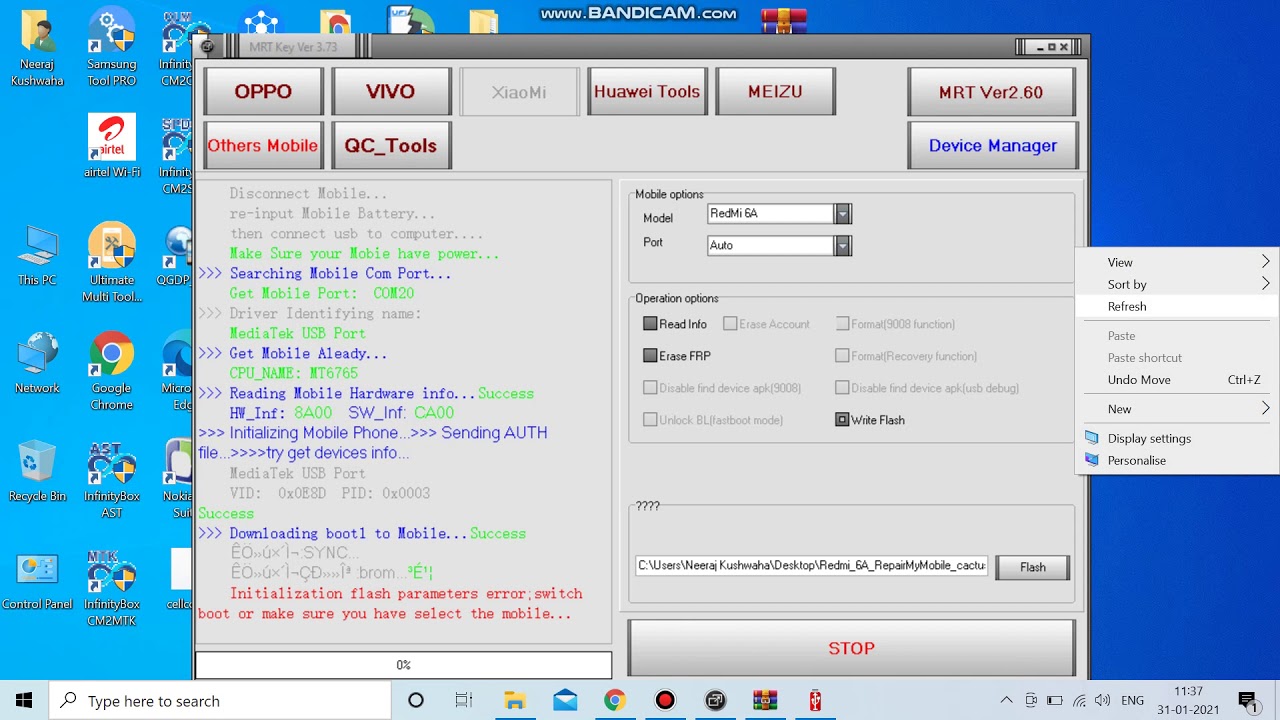 MRT KEY new update REDMI 6 FLASHING ERROR NOT SUCSSES FAILD