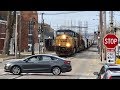 Street Running Local Freight Train Leaving Distillery Spur, Indiana & Ohio Railway!  Street Trams!