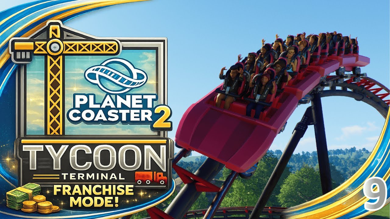 Planet Coaster 2 Parc Des Lumieres – аттракцион с возвратом OutaMax и гидравлическим запуском.