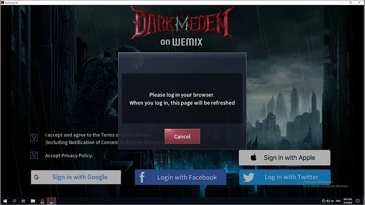 Dark Eden M - Login your browser error - Lỗi khi mở game