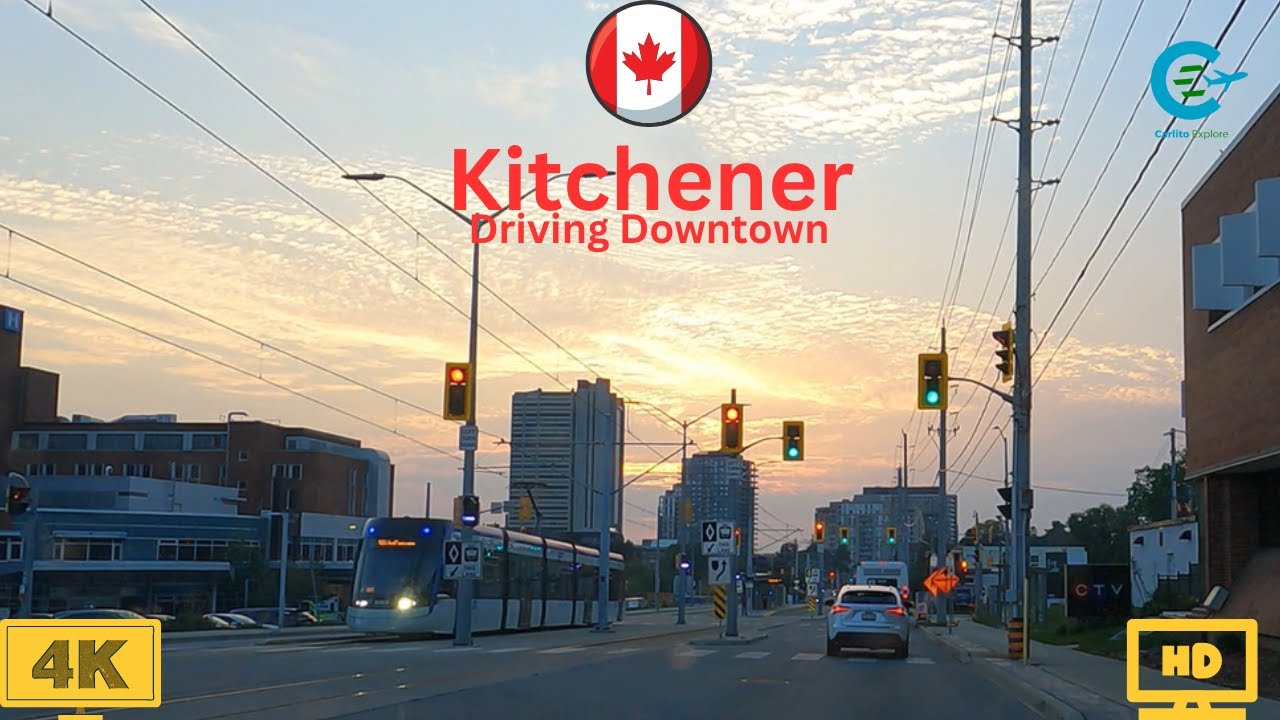 Driving Kitchener Downtown Tour 4K HDR Virtual Driving Tour Kitchener