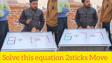 8+1=7 solve this equation 2sticks move///#newpuzzles #mathgames #mathpuzzlechallenge