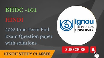 BHDC 101 Hindi term end exam june 2022 question paper solution  #bhdc101 #bhdc