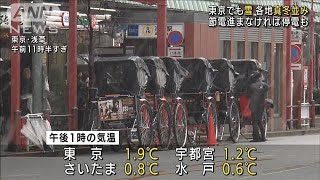 東京にも雪　関東各地真冬並みで電力需給に影響(2022年3月22日)