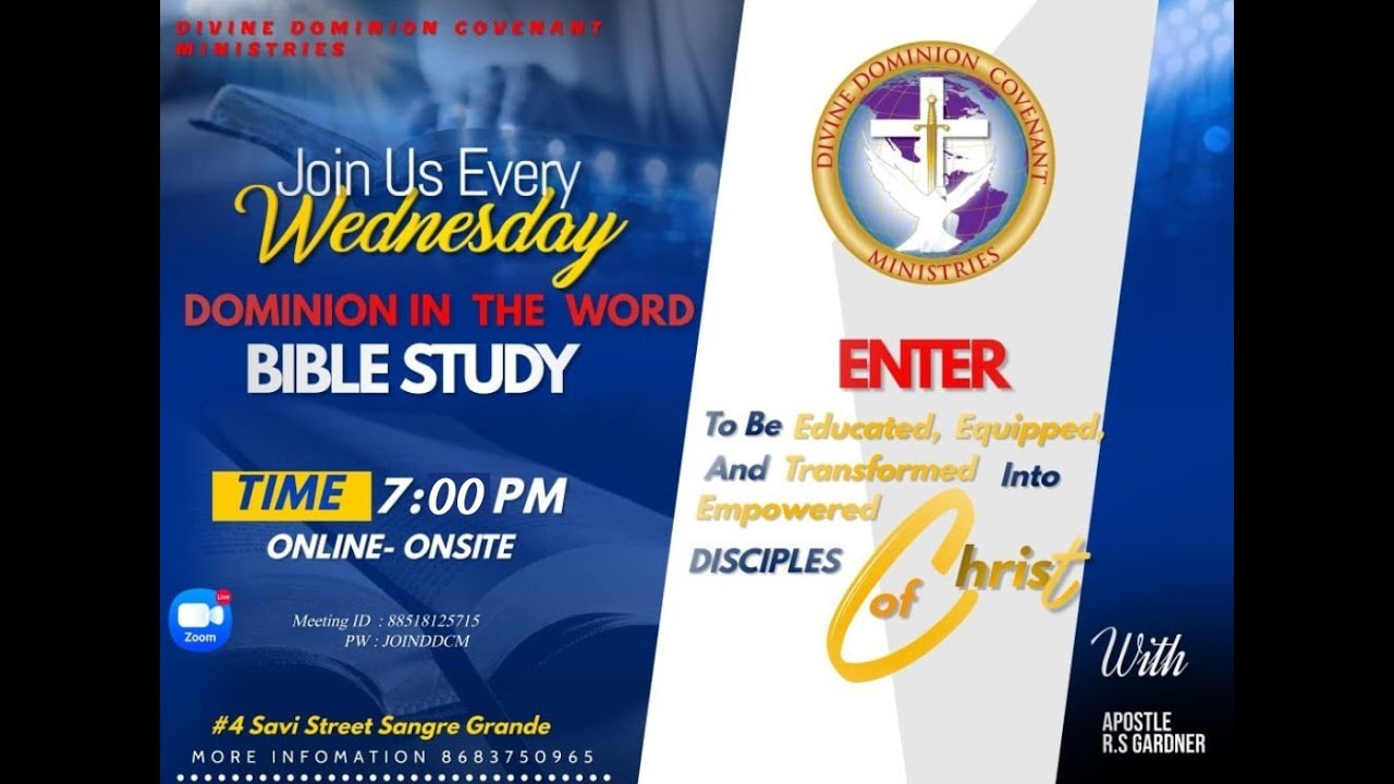 Divine Dominion Covenant Ministries Dominion in the Word. YouTube