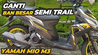 Pasang Ban Besar & Velg Tapak lebar 14  (TAHU / SEMI TRAIL ) PADA MIO M3