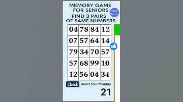Simple Memory Boost for Seniors: Match the Numbers #braintraining