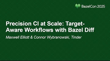 Precision CI at Scale: Target-Aware Workflows with Bazel Diff - Maxwell Elliott & Connor Wybranowski