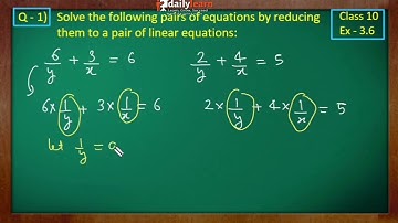 Class - 10th, Ex - 3.6, Q1 (vi) Maths (Pair of Linear Equations in Two Variables) NCERT CBSE