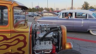 Classic car show Las Vegas Nevada Rockabilly theme 'Viva Las Vegas' hot rods old cars classic cars
