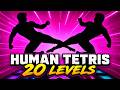 HUMAN TETRIS | CO-OP | 20 Levels | MEDIUM| Interactive immersive Warm-up kids HQ 4K