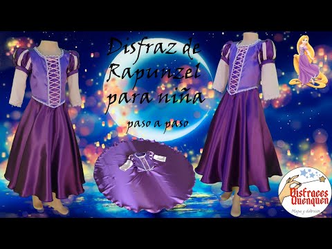 DIY. Disfraz de Rapunzel 👸 para niña. Como hacer disfraces de Princesa Disney fáciles