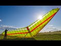 Light relaxing video with flying on hang glider