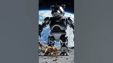 Robot Bear Attacks Aliens on the Moon #robot #bear #alien #moon
