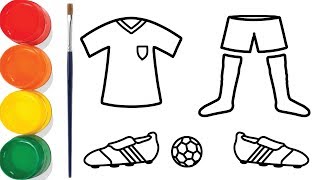 Soccer jersey Football Drawing and Coloring Pages for Kids