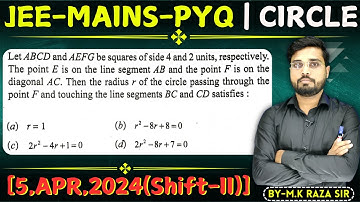 Let ABCD and AEFG be squares of side 4 and 2 units, respectively. The point E is  || Let
