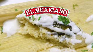 Tamales de Rajas con Queso | Cheese Tamales with Crema Recipe