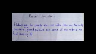 Essay about Respect the elders