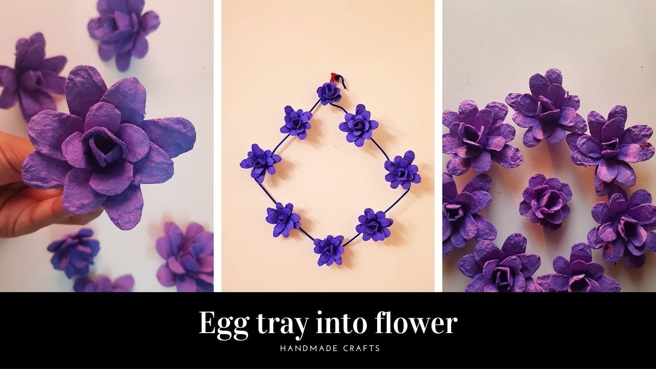 How to make flower with egg tray Wall decor idea V Talks YouTube