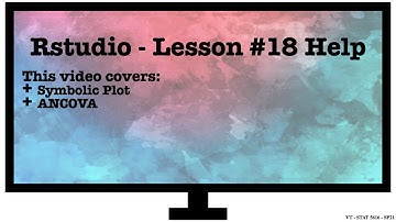 Lesson 18 ANCOVA Rstudio Help