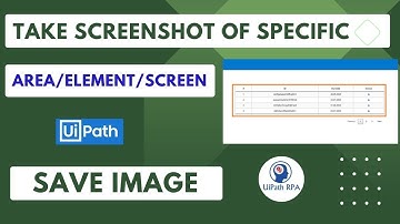 UiPath Take Screenshot of specific area/element/screen and Save Image