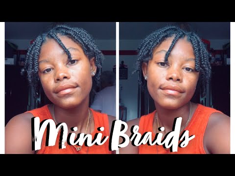 mini braids on natural hair - YouTube