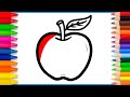 How to draw an apple easy drawing tutorial for beginners  stepbystep guide