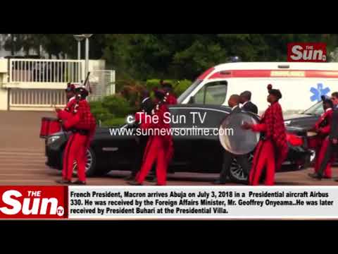 Buhari receives President Macron at the Presidential Villa