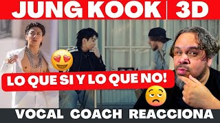 JUNG KOOK 3D | VOCAL COACH REACCIONA! #jungkook #jungkook3d