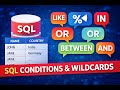 SQL Conditions Explained | LIKE, Wildcards, IN, OR, BETWEEN &amp; AND with Examples