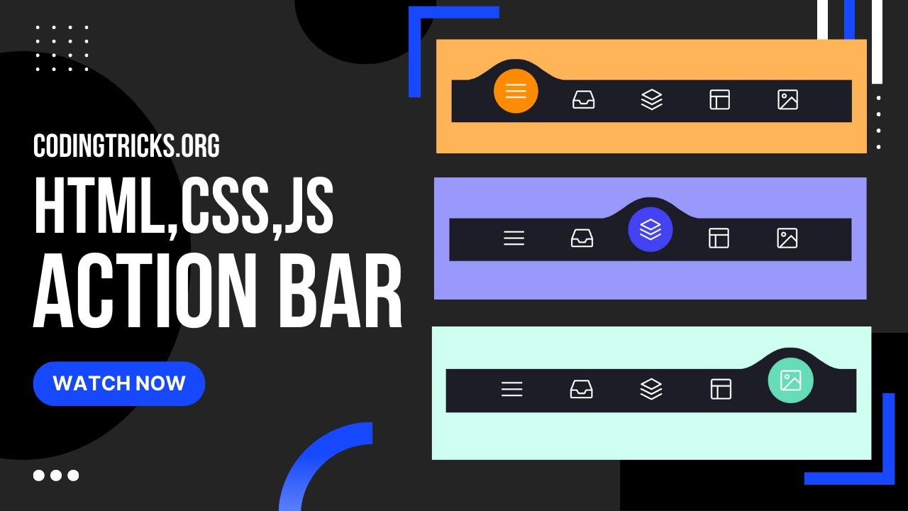 HTML, CSS, Java Script Animated Action Bar - YouTube