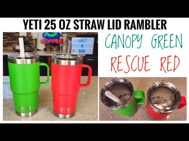 YETI Rambler 25 oz Straw Mug Canopy Green vs Rescue Red New Colors Review 