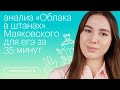 Анализ "Облака в штанах" Маяковского для ЕГЭ за 35 минут | Литература с Лилией Булгариной