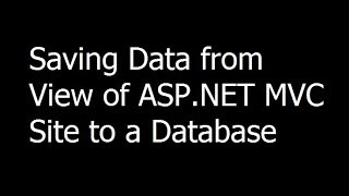 Information 026 - Saving Data from View of ASP.NET MVC Site to a Database - Urdu/Hindi Guide